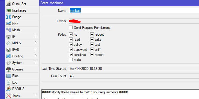 Cara Backup konfigurasi mikrotik ke email