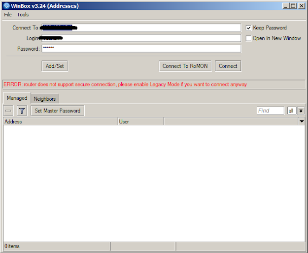Cara Megaktifkan Mode Legacy Pada Winbox Mikrotik